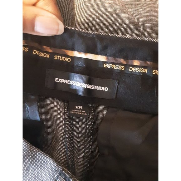 Express Design Studio Straight Dress Pants Grayish Black Size 2 Regular - Picture 6 of 8